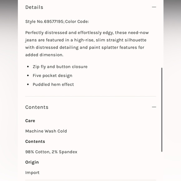 Neon Denim Brand N. D. B. Henley Straight Jeans 27 sold at Free People 5 - Picture 3 of 9